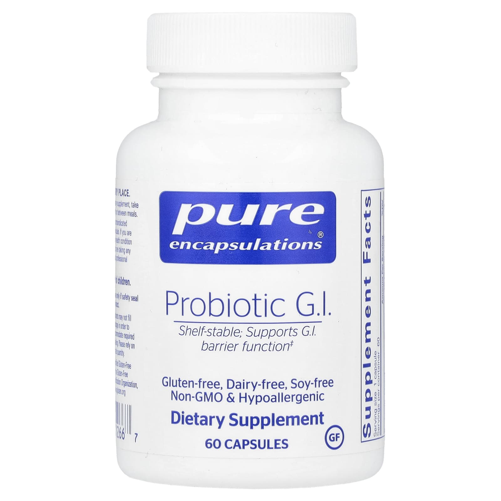 Pure Encapsulations, Probiotic G.I, 60 Capsules UPC 766298012667 | HiLife Vitamins